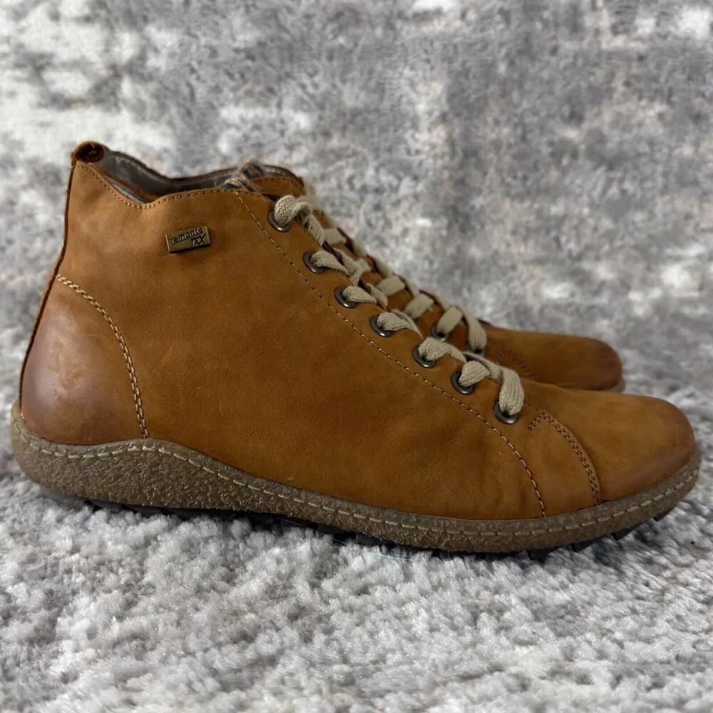 Remonte Tex Womens Size 41/10 Ankle Lace Up Booties Brown Walking Shoes - Picture 3 of 11